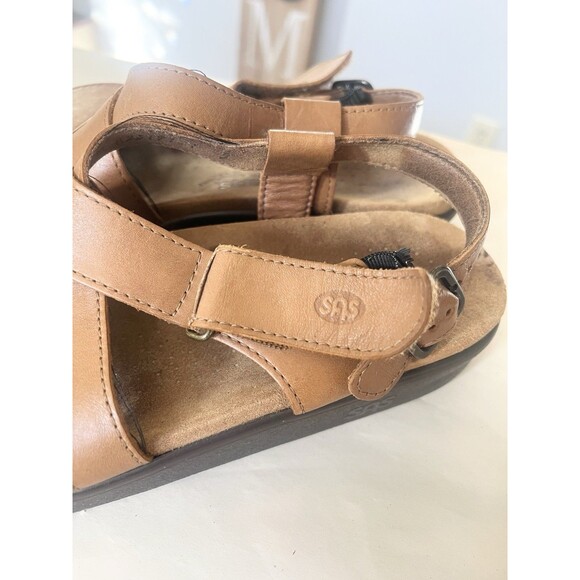 SAS Women's Huggy Caramel Sandals Shoes Hook Loop Comfort Walking $199 Size 9 - Picture 2 of 7